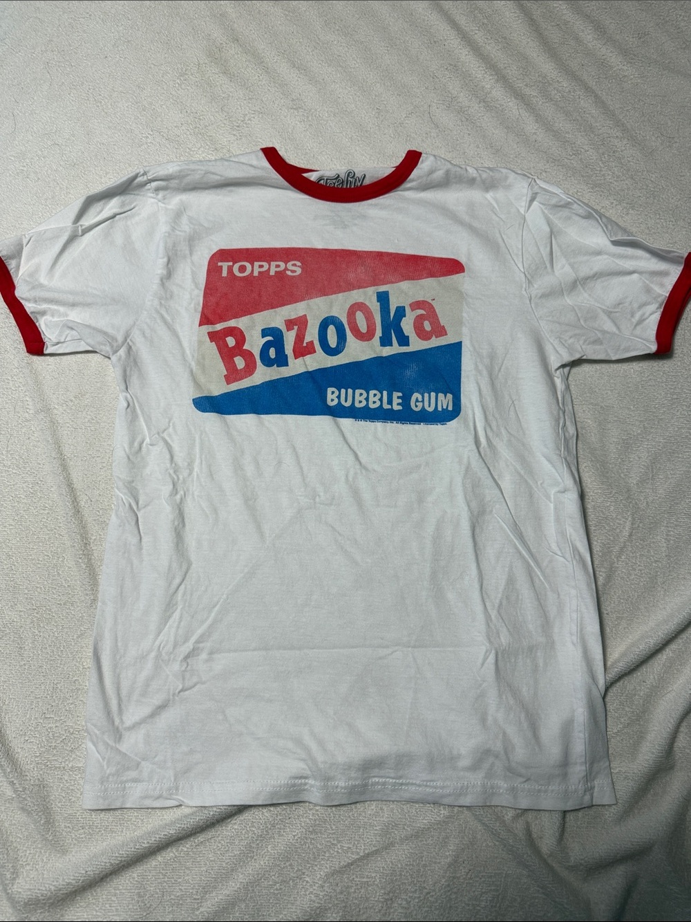 Bazooka Bubble Gum Graphic Ringer Tee - White/Red